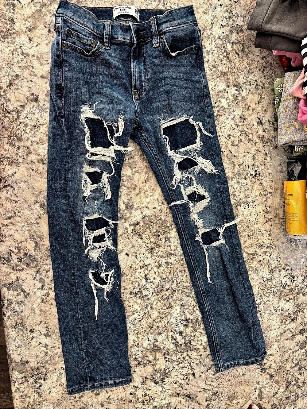 Abercrombie Kids Skinny Jean Distressed Blue Skinny Jeans Girls 9/10
